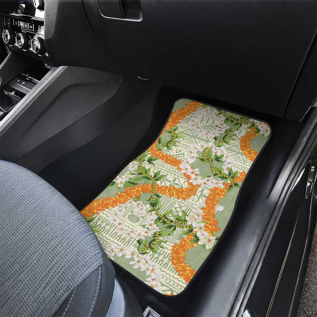 Aloha Festive Hawaii Car Mats Mokihana - Maile Leis in Muted Summer - Polynesian Pride