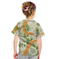 Aloha Festive Hawaii Kid T Shirt Mokihana - Maile Leis in Muted Summer - Polynesian Pride