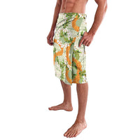 Aloha Festive Hawaii Lavalava Mokihana - Maile Leis in Muted Summer - Polynesian Pride