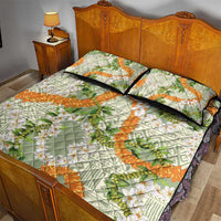 Aloha Festive Hawaii Quilt Bed Set Mokihana - Maile Leis in Muted Summer - Polynesian Pride