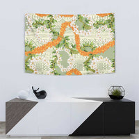 Aloha Festive Hawaii Tapestry Mokihana - Maile Leis in Muted Summer - Polynesian Pride