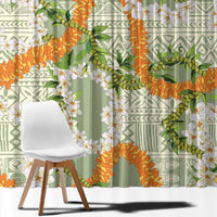 Aloha Festive Hawaii Window Curtain Mokihana - Maile Leis in Muted Summer - Polynesian Pride