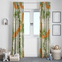Aloha Festive Hawaii Window Curtain Mokihana - Maile Leis in Muted Summer - Polynesian Pride