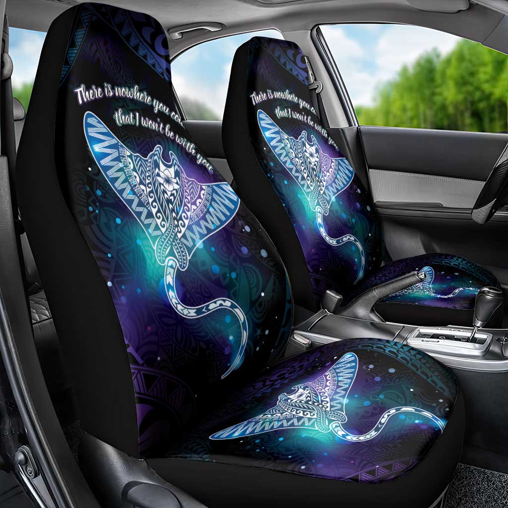Polynesian Tala Manta Ray Car Seat Cover Nowhere You Could Go That I Won't Be With You LT7 - Polynesian Pride
