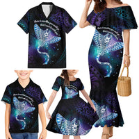 Polynesian Tala Manta Ray Family Matching Mermaid Dress and Hawaiian Shirt Nowhere You Could Go That I Won't Be With You - Polynesian Pride