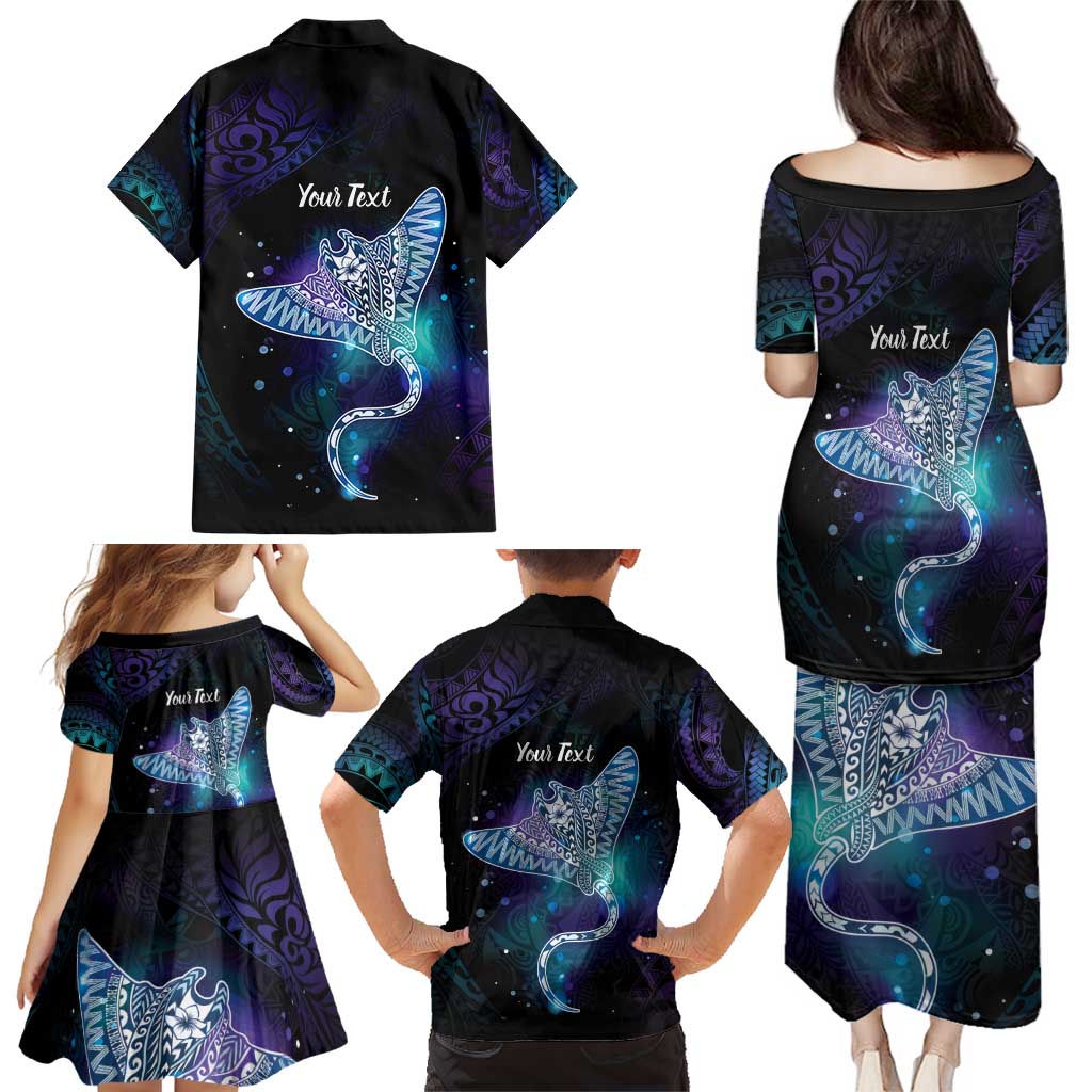 Polynesian Tala Manta Ray Family Matching Puletasi and Hawaiian Shirt Nowhere You Could Go That I Won't Be With You LT7 - Polynesian Pride