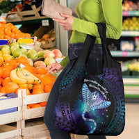 Polynesian Tala Manta Ray Grocery Bag Nowhere You Could Go That I Won't Be With You - Polynesian Pride
