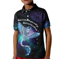 Polynesian Tala Manta Ray Kid Polo Shirt Nowhere You Could Go That I Won't Be With You - Polynesian Pride