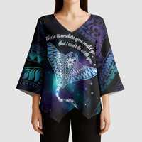 Polynesian Tala Manta Ray Kimono Sleeve Blouse Nowhere You Could Go That I Won't Be With You - Polynesian Pride