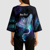 Polynesian Tala Manta Ray Kimono Sleeve Blouse Nowhere You Could Go That I Won't Be With You - Polynesian Pride