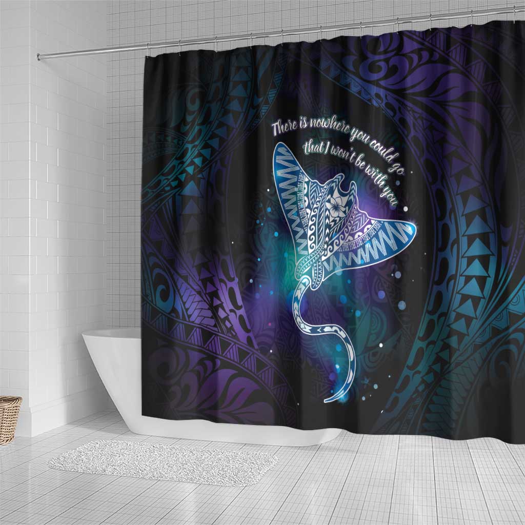 Polynesian Tala Manta Ray Shower Curtain Nowhere You Could Go That I Won't Be With You - Polynesian Pride