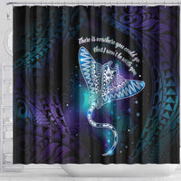 Polynesian Tala Manta Ray Shower Curtain Nowhere You Could Go That I Won't Be With You - Polynesian Pride