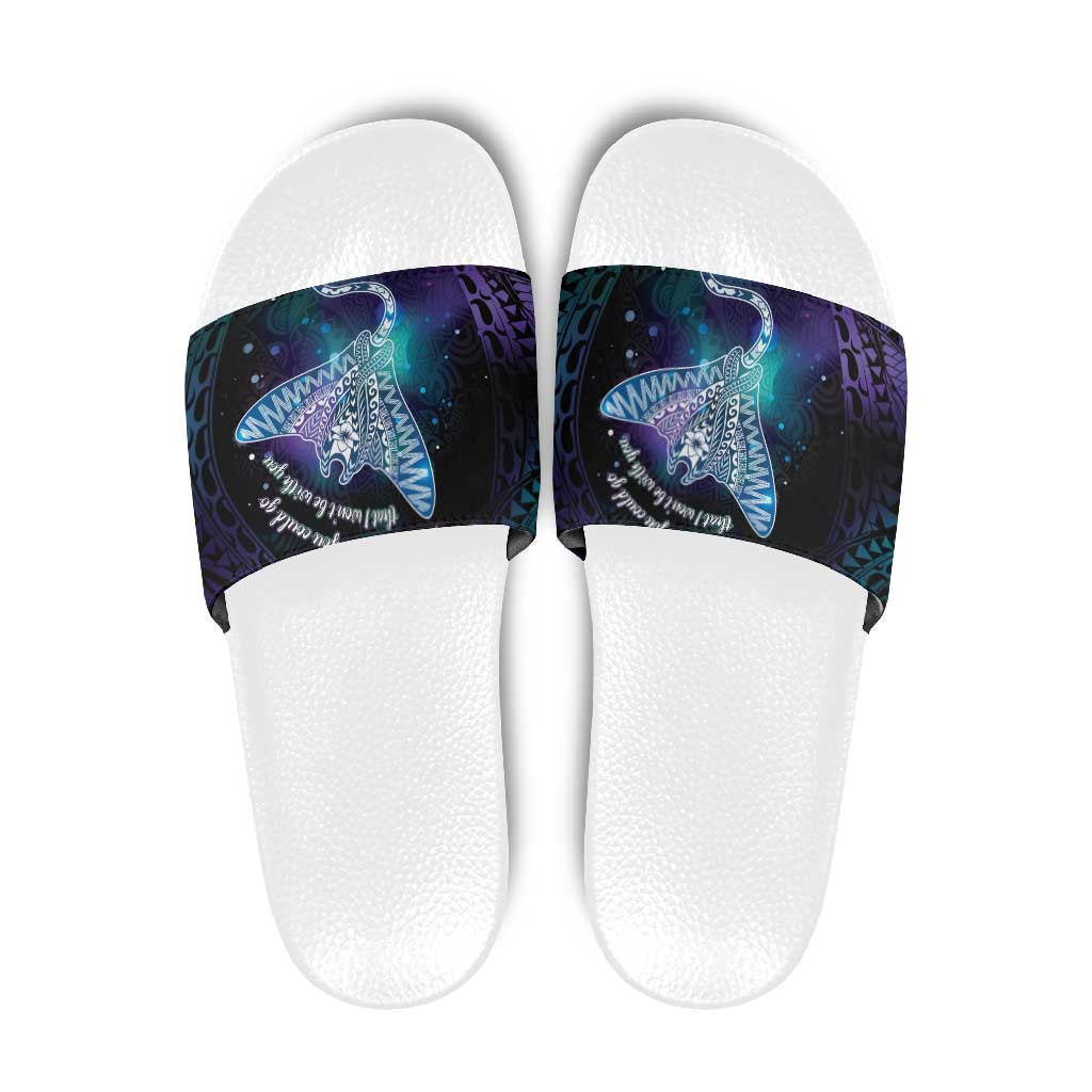 Polynesian Tala Manta Ray Slide Sandals Nowhere You Could Go That I Won't Be With You - Polynesian Pride
