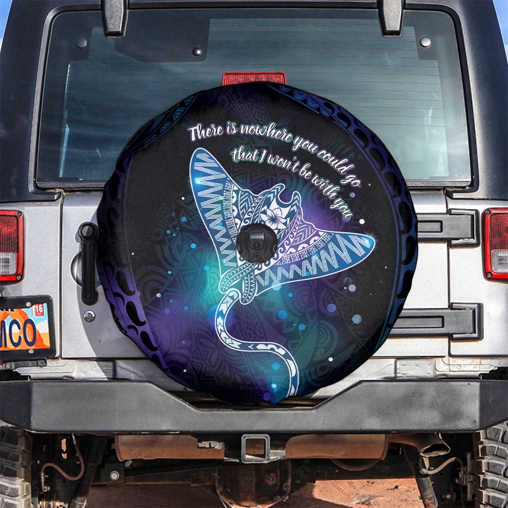 Polynesian Tala Manta Ray Spare Tire Cover Nowhere You Could Go That I Won't Be With You - Polynesian Pride