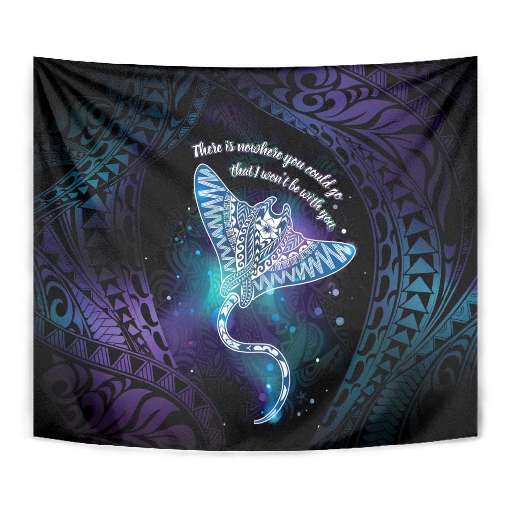 Polynesian Tala Manta Ray Tapestry Nowhere You Could Go That I Won't Be With You - Polynesian Pride