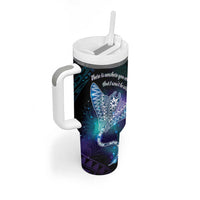 Polynesian Tala Manta Ray Tumbler With Handle Nowhere You Could Go That I Won't Be With You - Polynesian Pride