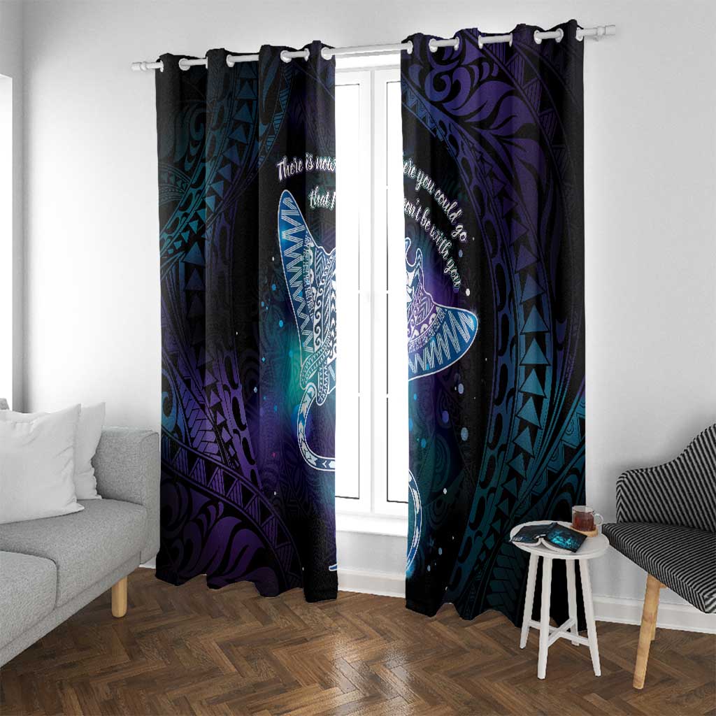 Polynesian Tala Manta Ray Window Curtain Nowhere You Could Go That I Won't Be With You - Polynesian Pride