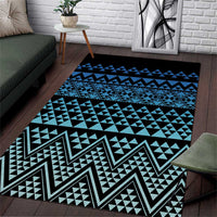 Maori Niho Taniwha Te Wheiao Area Rug Moana Blue - Polynesian Pride
