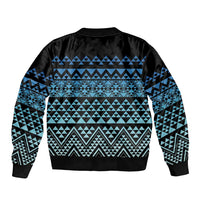 Maori Niho Taniwha Te Wheiao Bomber Jacket Moana Blue - Polynesian Pride