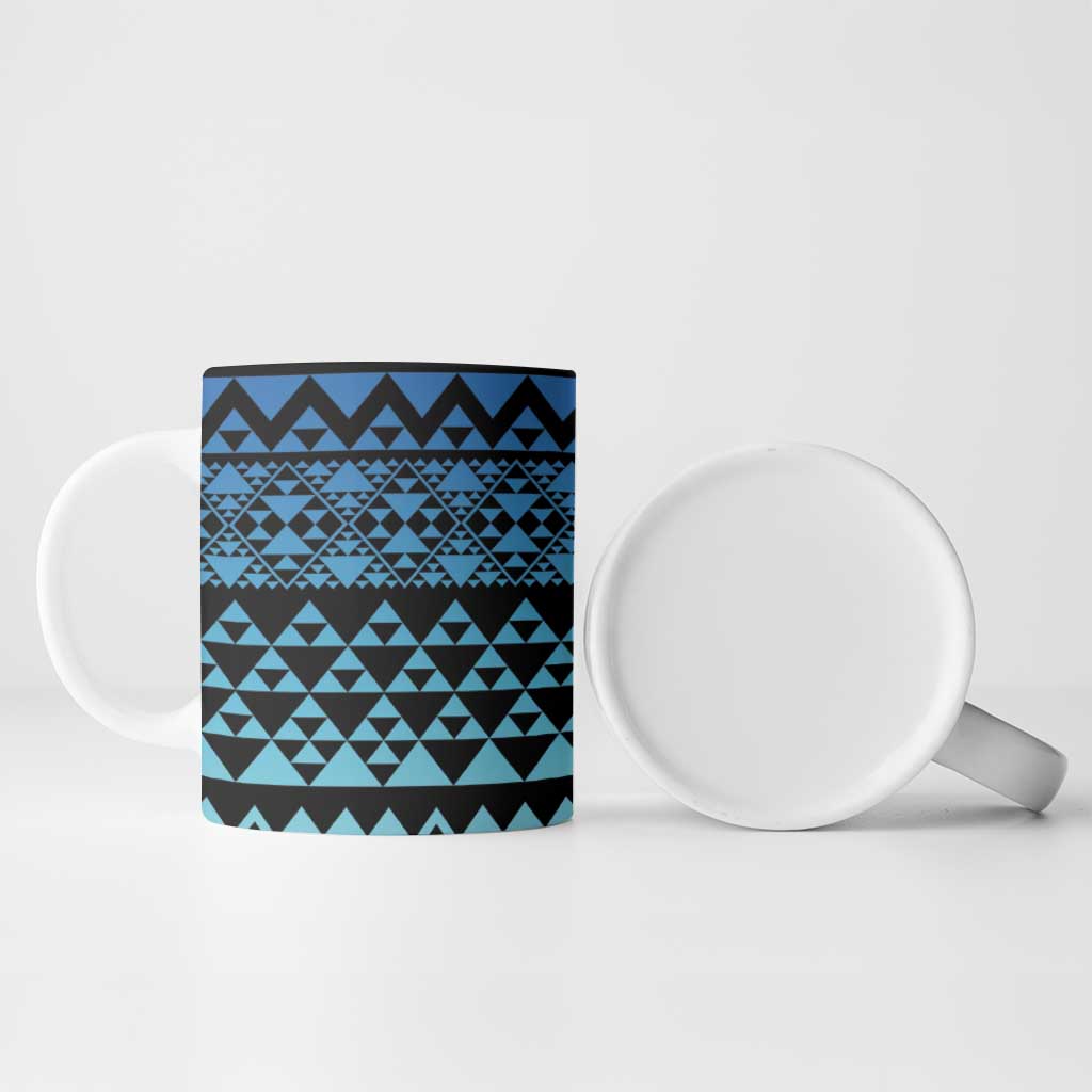Maori Niho Taniwha Te Wheiao Ceramic Mug Moana Blue - Polynesian Pride