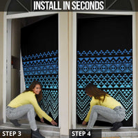 Maori Niho Taniwha Te Wheiao Door Cover Moana Blue - Polynesian Pride