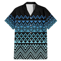 Maori Niho Taniwha Te Wheiao Family Matching Mermaid Dress and Hawaiian Shirt Moana Blue LT7 Dad's Shirt - Short Sleeve Blue - Polynesian Pride