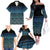 Maori Niho Taniwha Te Wheiao Family Matching Off The Shoulder Long Sleeve Dress and Hawaiian Shirt Moana Blue - Polynesian Pride
