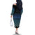 Maori Niho Taniwha Te Wheiao Family Matching Off The Shoulder Long Sleeve Dress and Hawaiian Shirt Moana Blue - Polynesian Pride