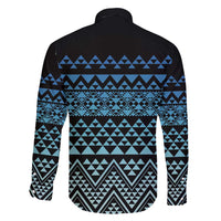 Maori Niho Taniwha Te Wheiao Family Matching Summer Maxi Dress and Hawaiian Shirt Moana Blue - Polynesian Pride