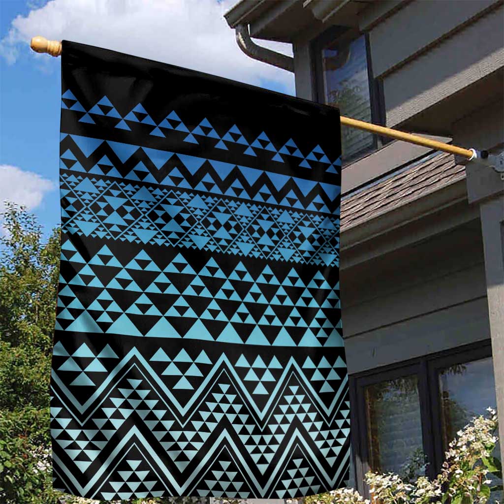 Maori Niho Taniwha Te Wheiao Garden Flag Moana Blue - Polynesian Pride