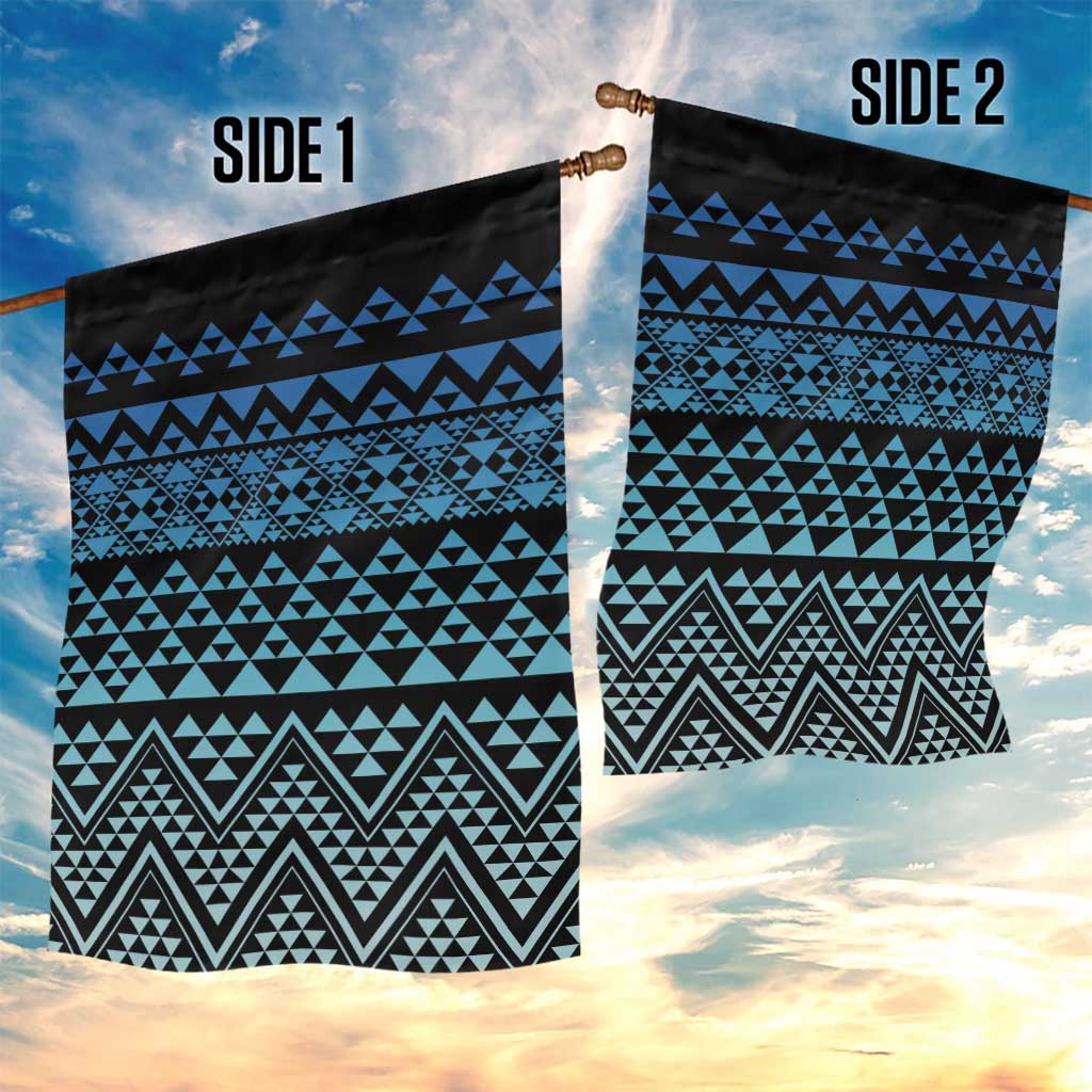 Maori Niho Taniwha Te Wheiao Garden Flag Moana Blue - Polynesian Pride