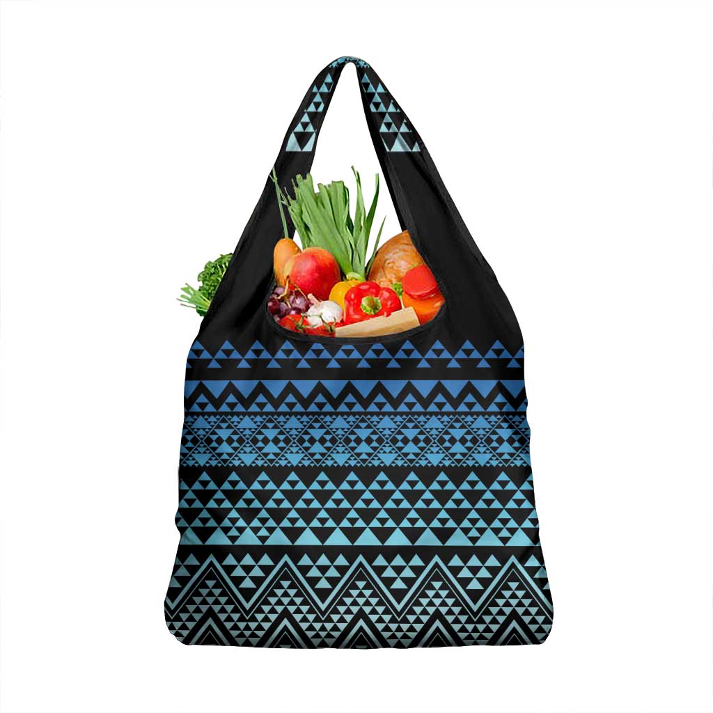 Maori Niho Taniwha Te Wheiao Grocery Bag Moana Blue - Polynesian Pride