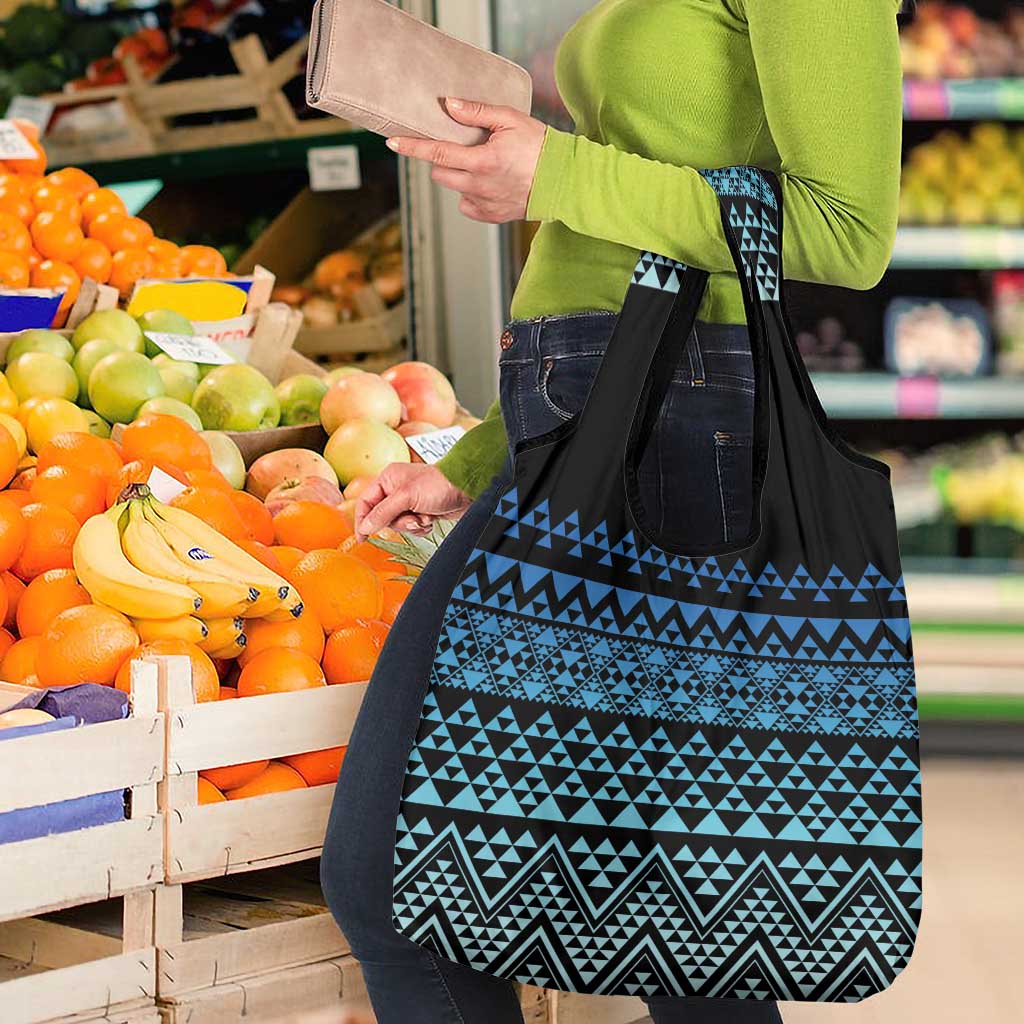 Maori Niho Taniwha Te Wheiao Grocery Bag Moana Blue - Polynesian Pride
