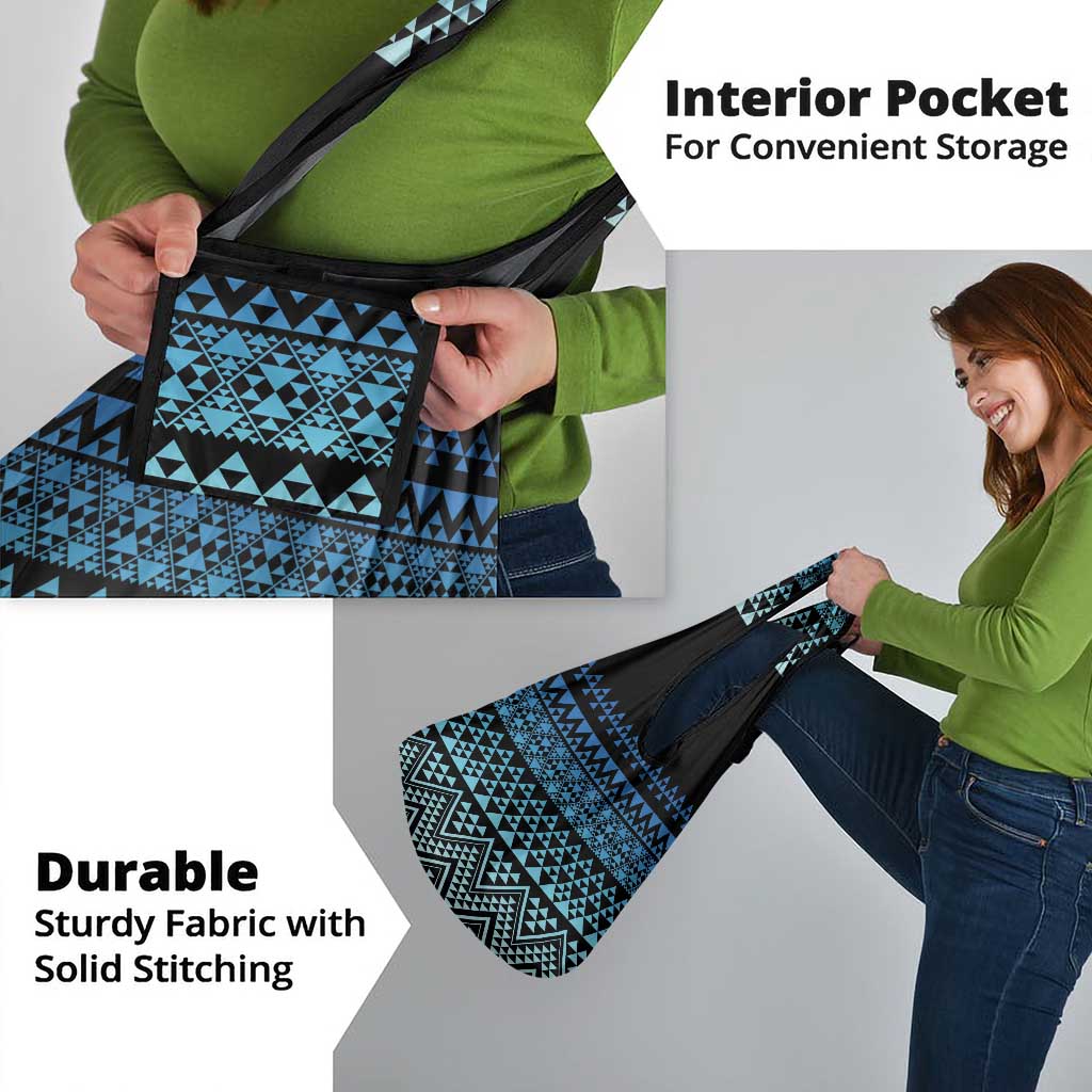 Maori Niho Taniwha Te Wheiao Grocery Bag Moana Blue - Polynesian Pride