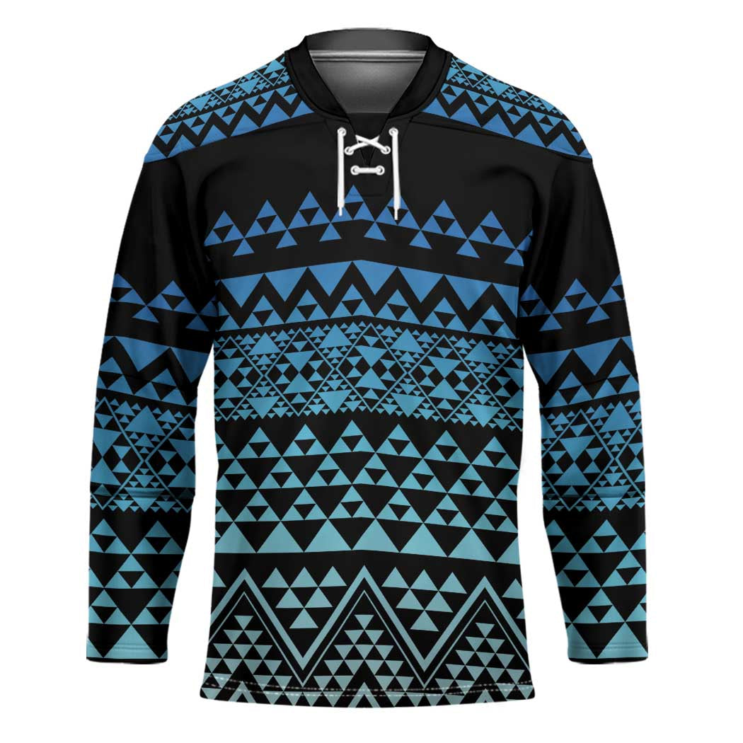 Maori Niho Taniwha Te Wheiao Hockey Jersey Moana Blue - Polynesian Pride