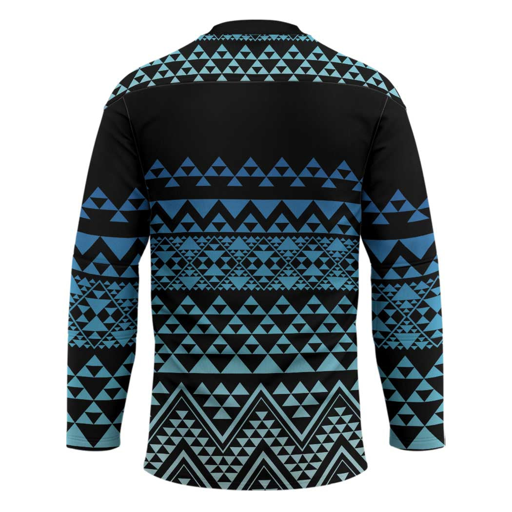 Maori Niho Taniwha Te Wheiao Hockey Jersey Moana Blue - Polynesian Pride