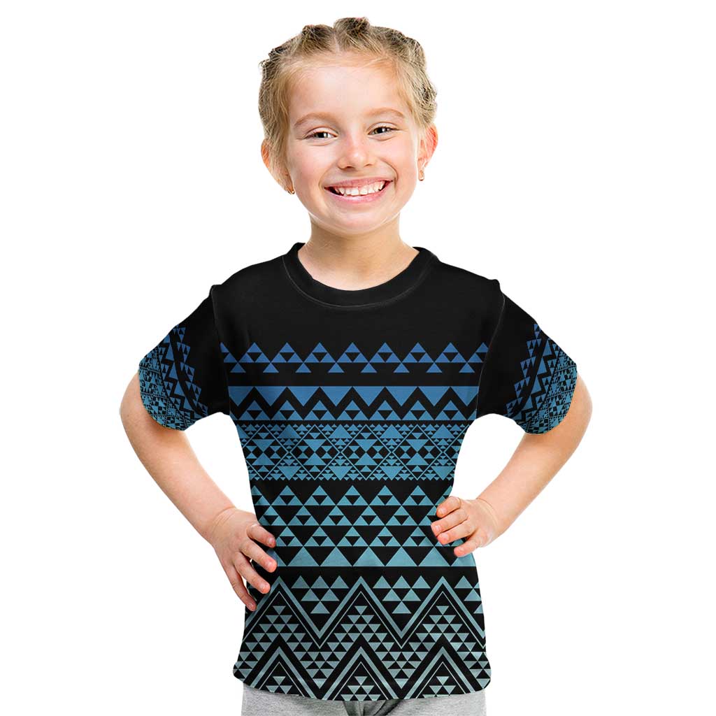 Maori Niho Taniwha Te Wheiao Kid T Shirt Moana Blue - Polynesian Pride
