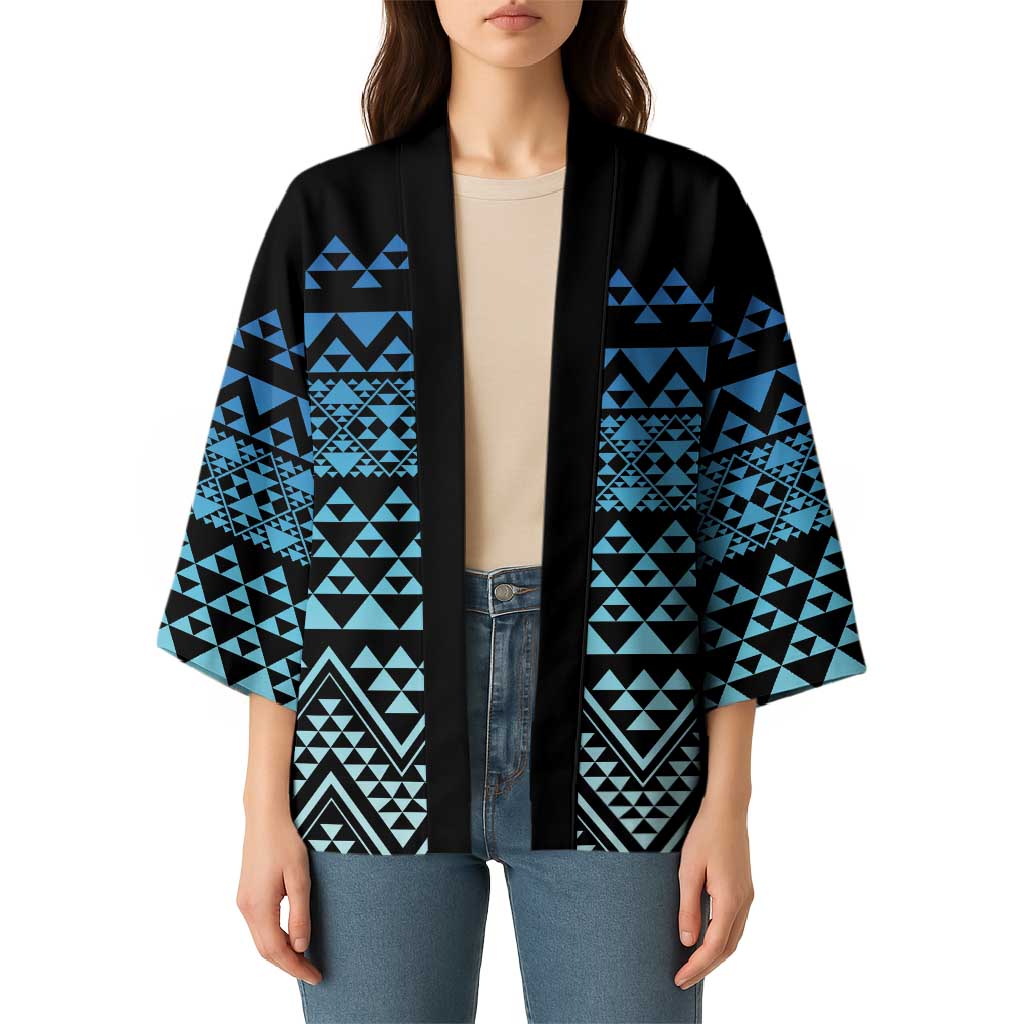 Maori Niho Taniwha Te Wheiao Kimono Moana Blue - Polynesian Pride