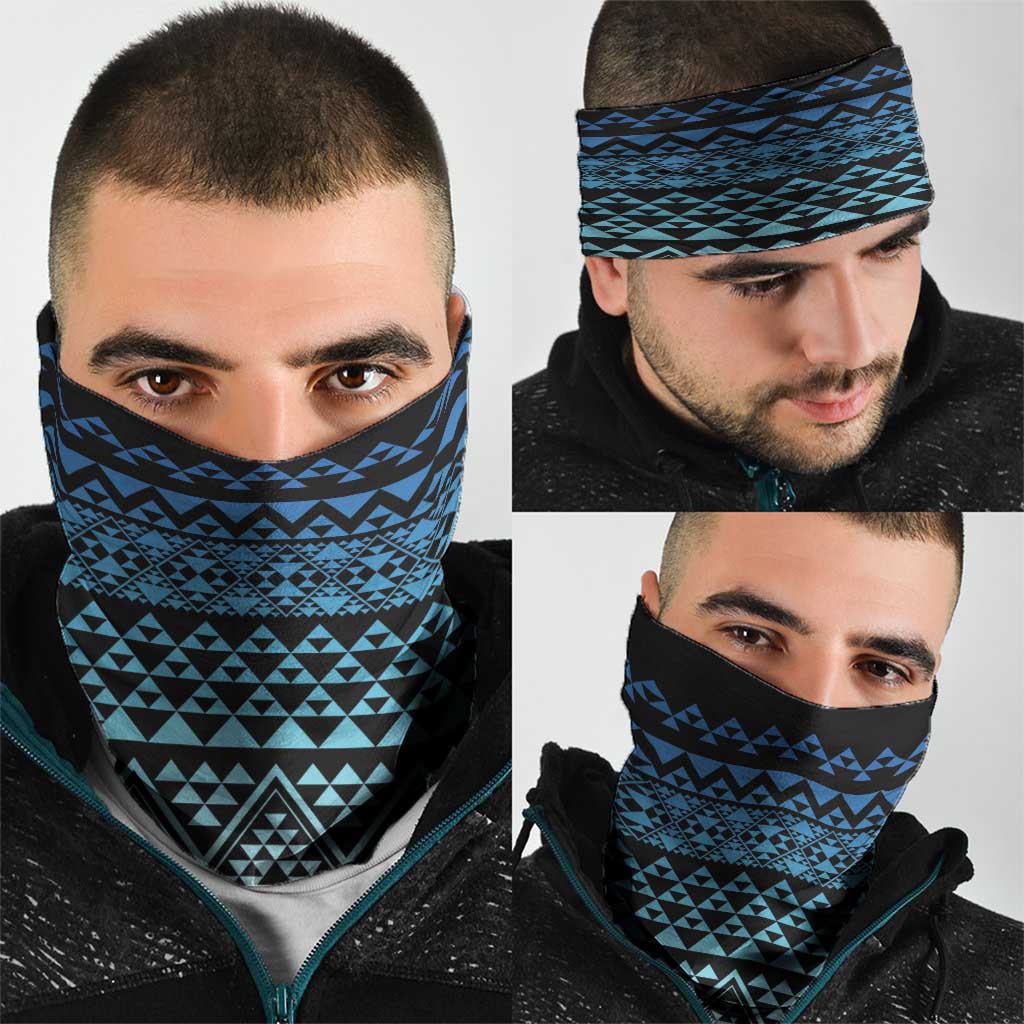 Maori Niho Taniwha Te Wheiao Neck Gaiter Moana Blue - Polynesian Pride