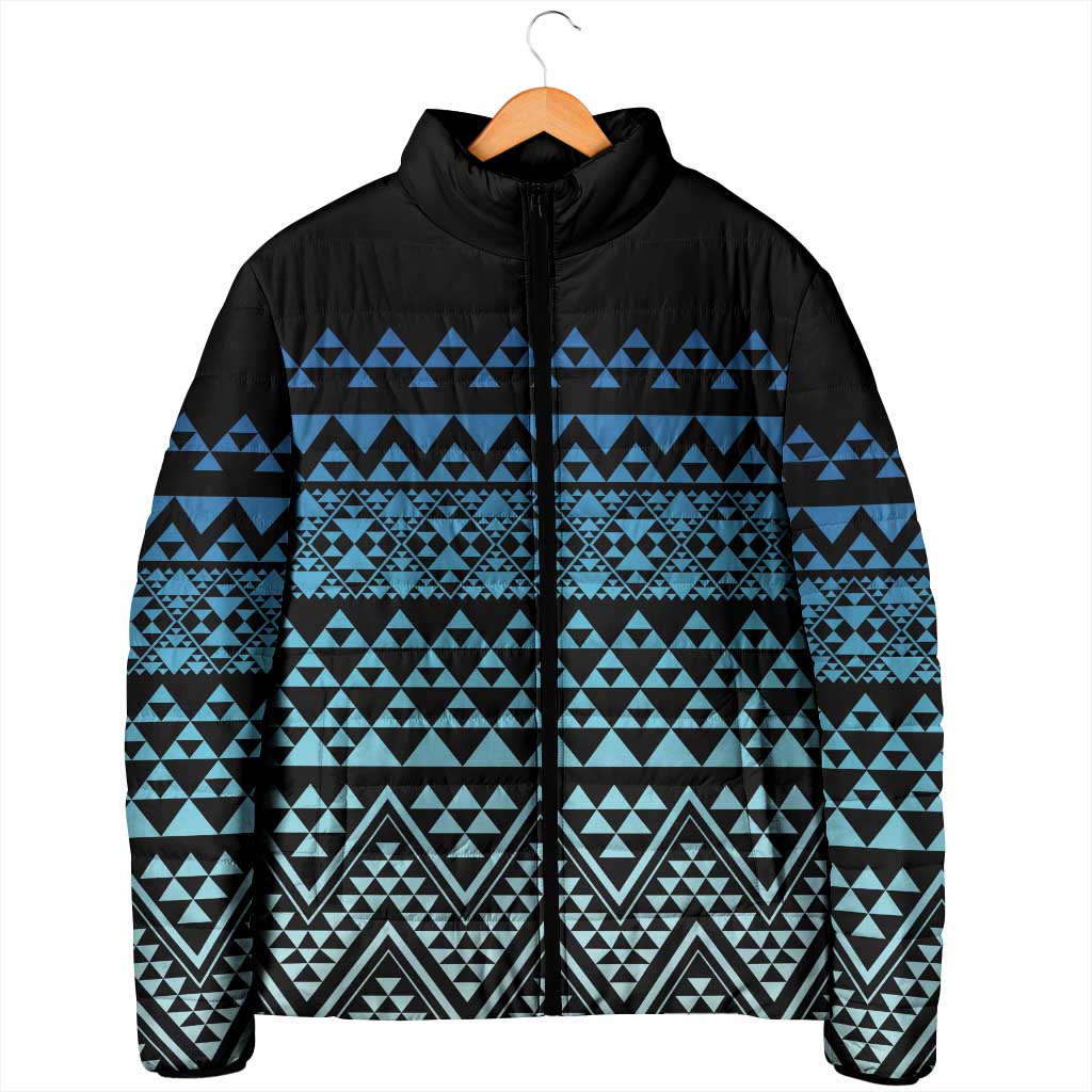 Maori Niho Taniwha Te Wheiao Padded Jacket Moana Blue - Polynesian Pride