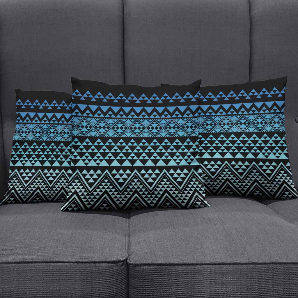 Maori Niho Taniwha Te Wheiao Pillow Cover Moana Blue - Polynesian Pride