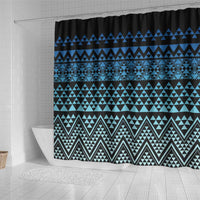 Maori Niho Taniwha Te Wheiao Shower Curtain Moana Blue - Polynesian Pride