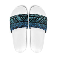 Maori Niho Taniwha Te Wheiao Slide Sandals Moana Blue - Polynesian Pride