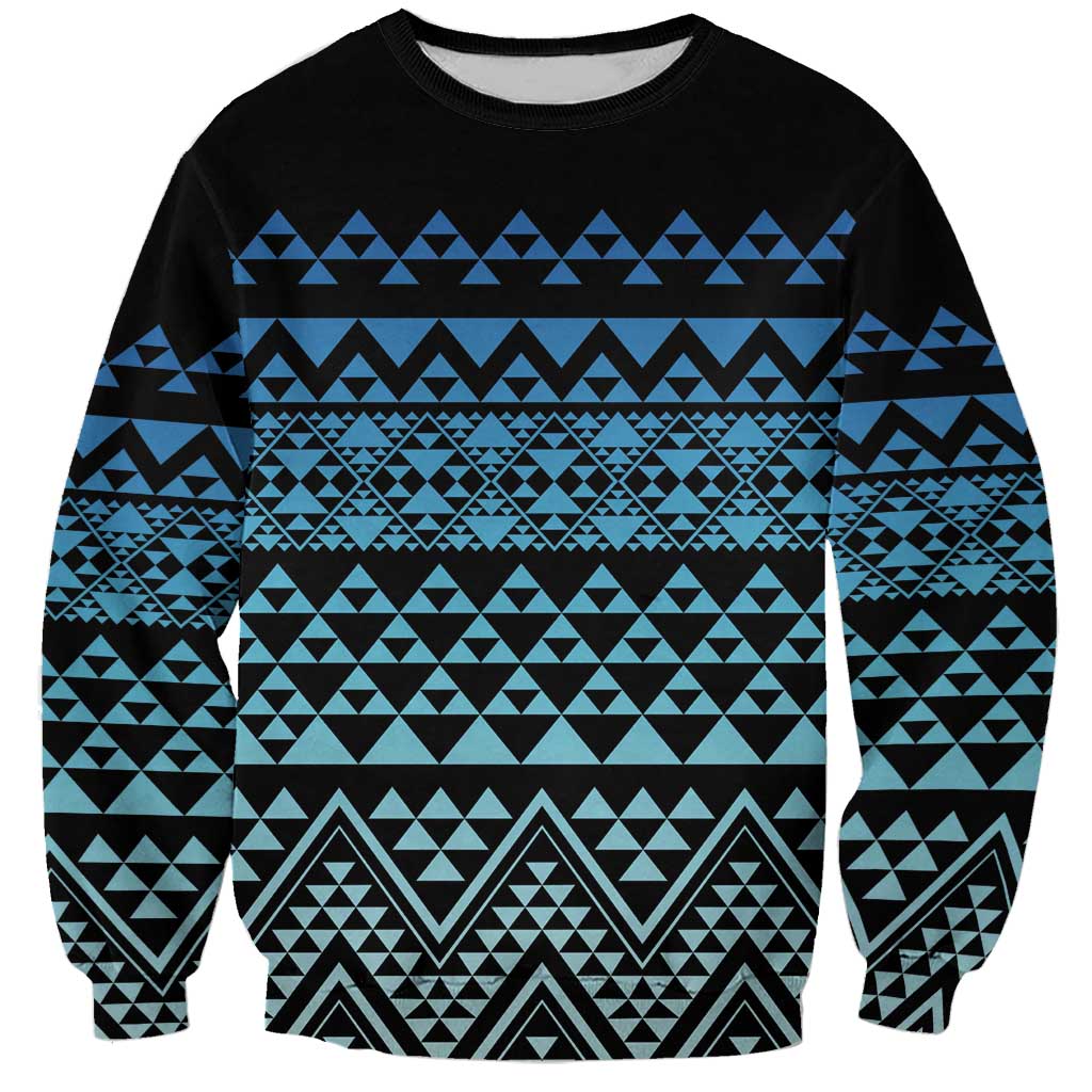 Maori Niho Taniwha Te Wheiao Sweatshirt Moana Blue - Polynesian Pride