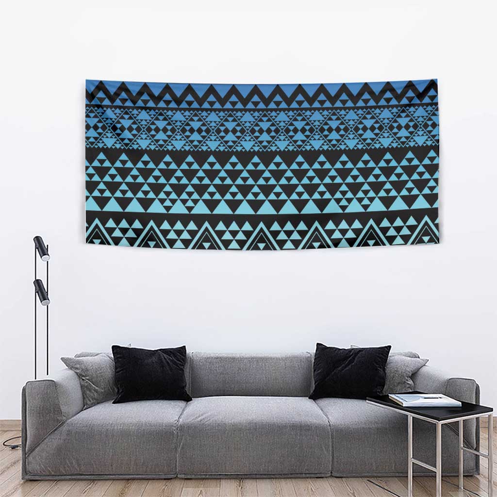 Maori Niho Taniwha Te Wheiao Tapestry Moana Blue - Polynesian Pride