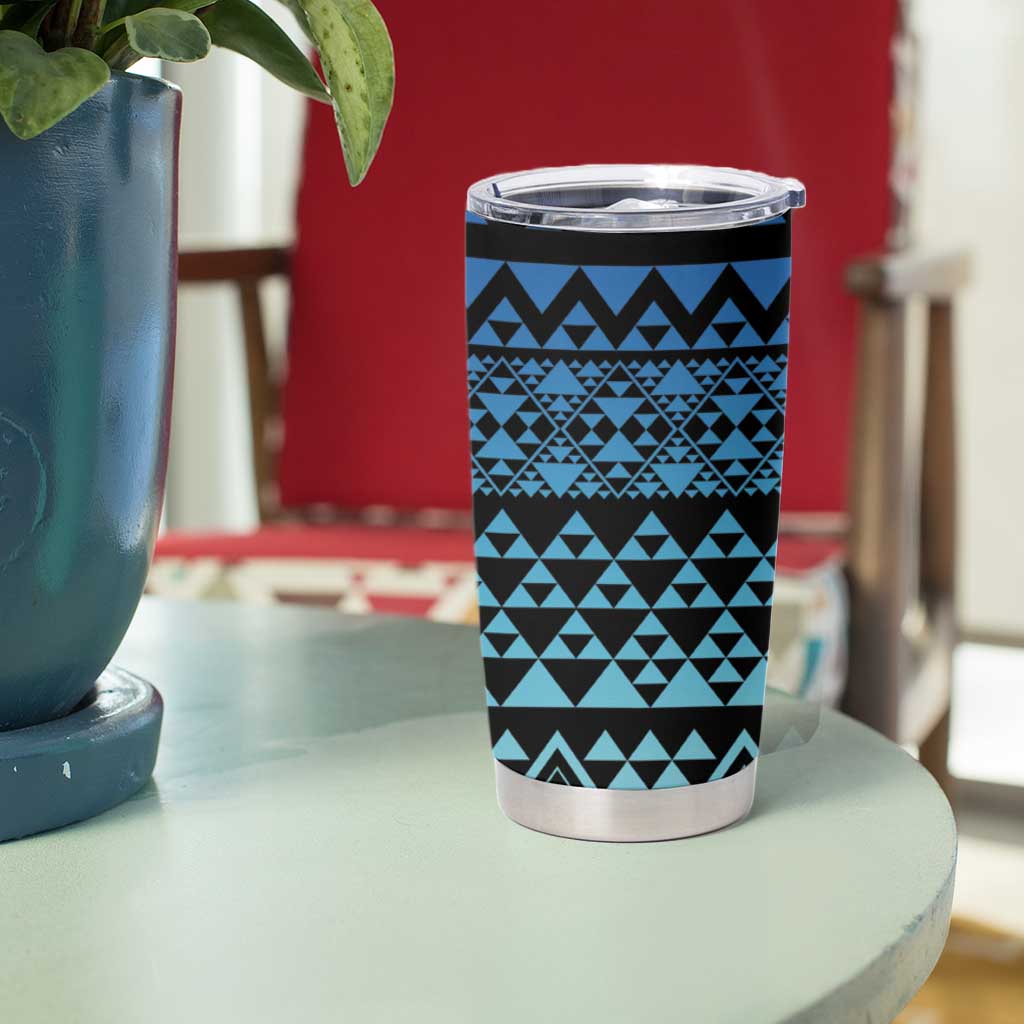 Maori Niho Taniwha Te Wheiao Tumbler Cup Moana Blue - Polynesian Pride