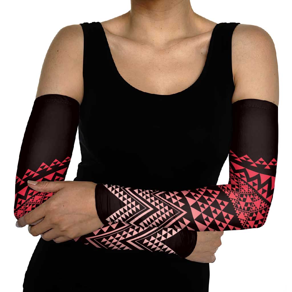 Maori Niho Taniwha Te Wheiao Arm Sleeves Terracotta - Polynesian Pride