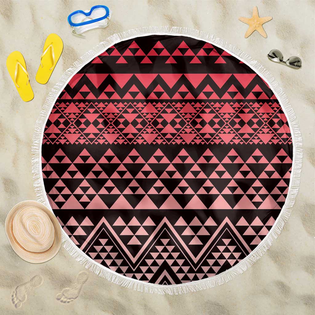 Maori Niho Taniwha Te Wheiao Beach Blanket Terracotta - Polynesian Pride
