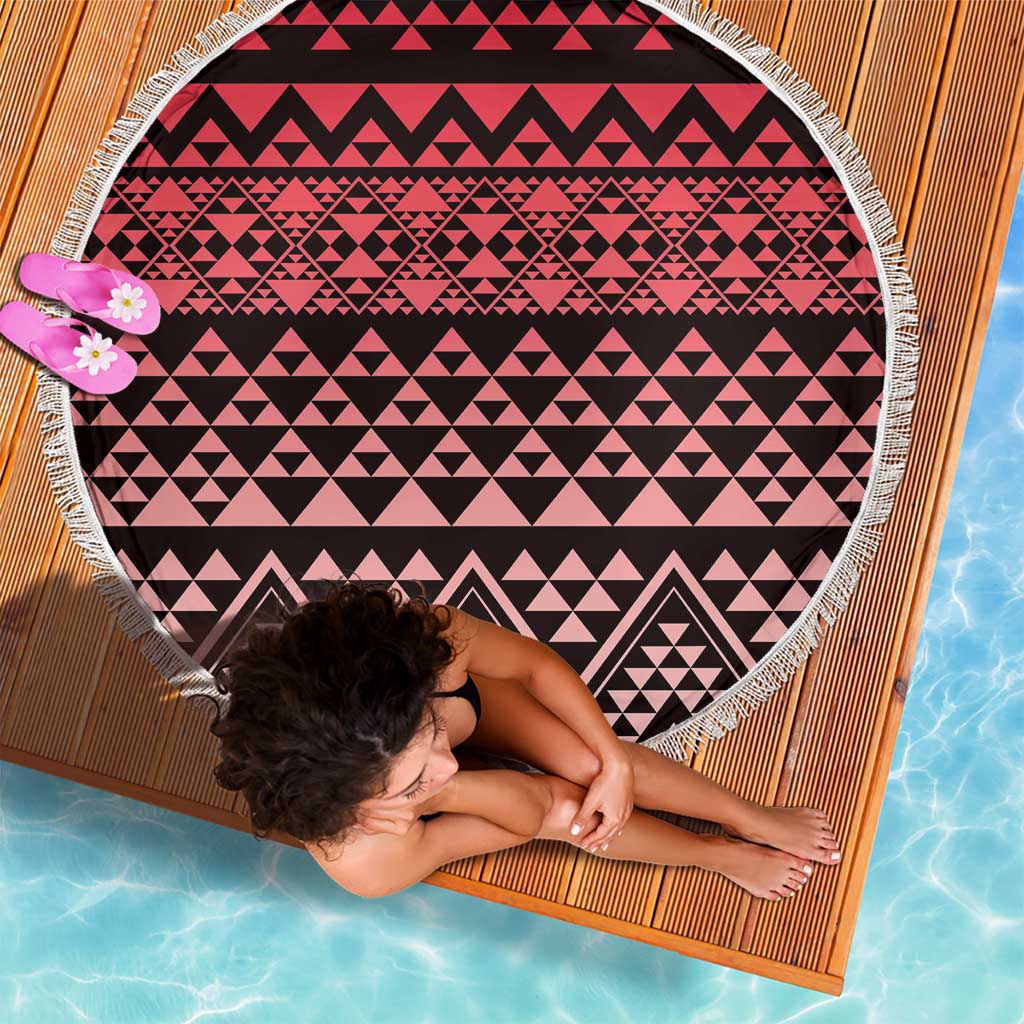 Maori Niho Taniwha Te Wheiao Beach Blanket Terracotta - Polynesian Pride