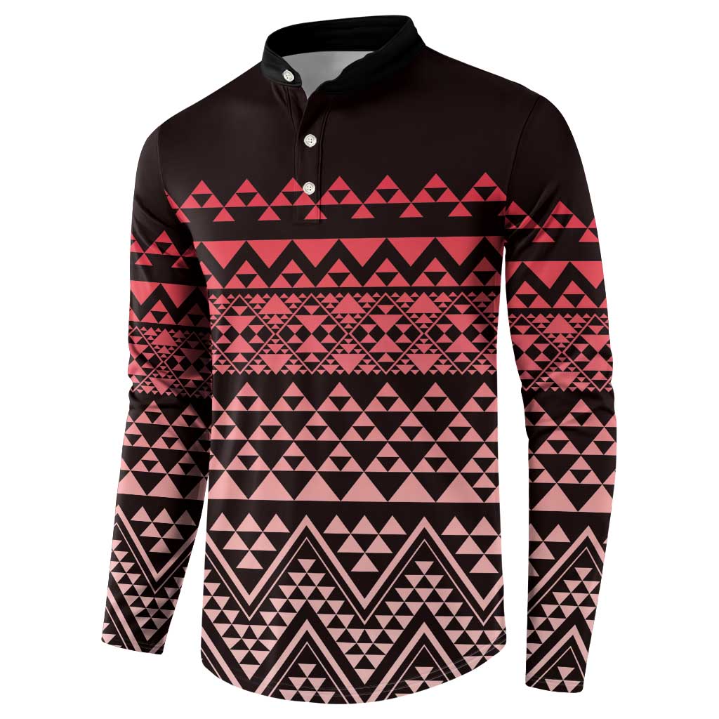 Maori Niho Taniwha Te Wheiao Button Sweatshirt Terracotta - Polynesian Pride